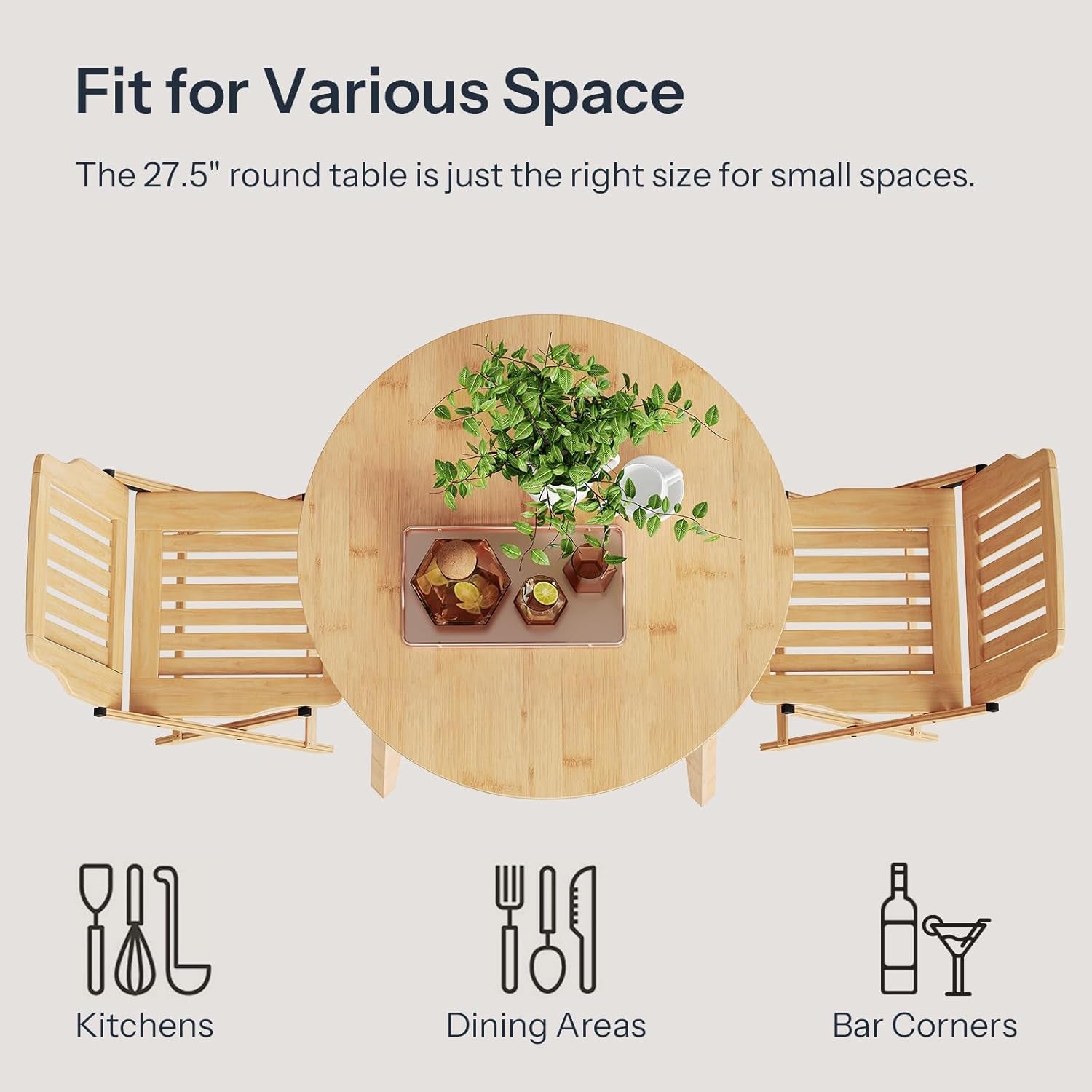 Executive Sustainable Bamboo Circular Kitchen Table