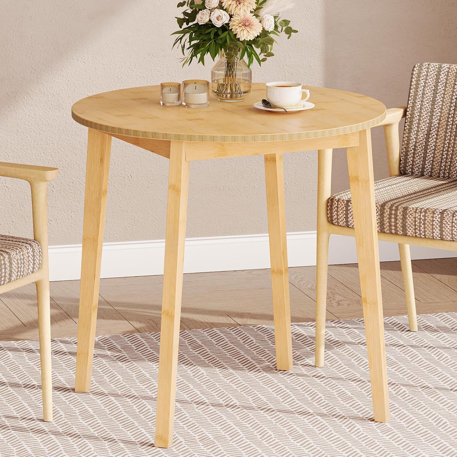 Executive Sustainable Bamboo Circular Kitchen Table