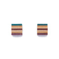 Square Recycled Skateboard Wood Stud Earrings