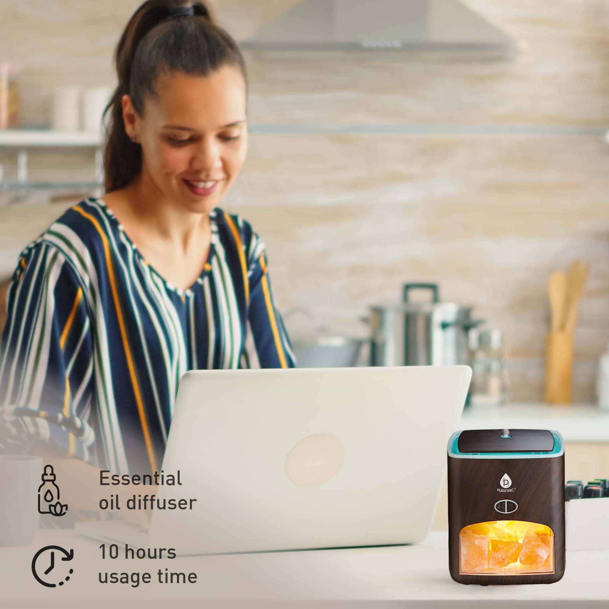 Himalayan Salt Lamp & Aromatherapy Diffuser Wellness Set - Second Cycle Supply Co.
