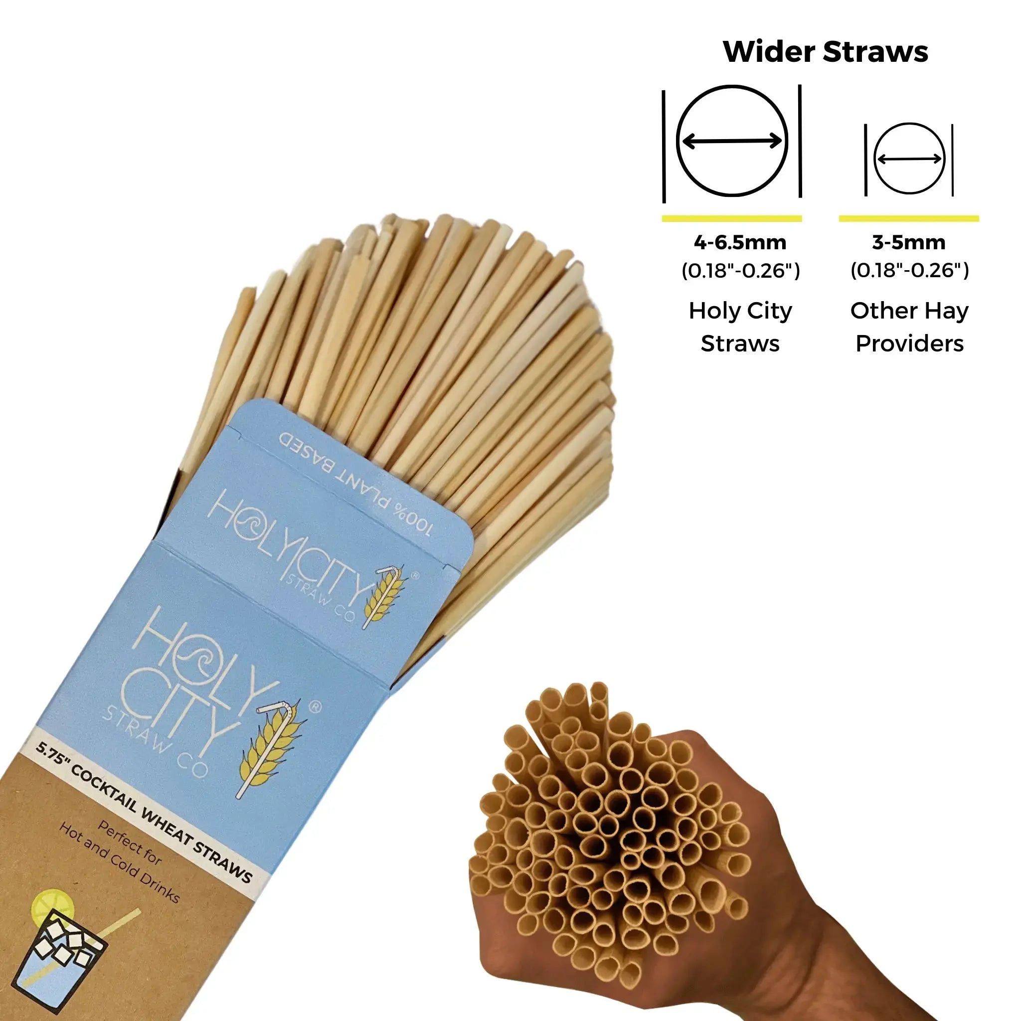 Sustainable 7.9" Tall Wheat Straws