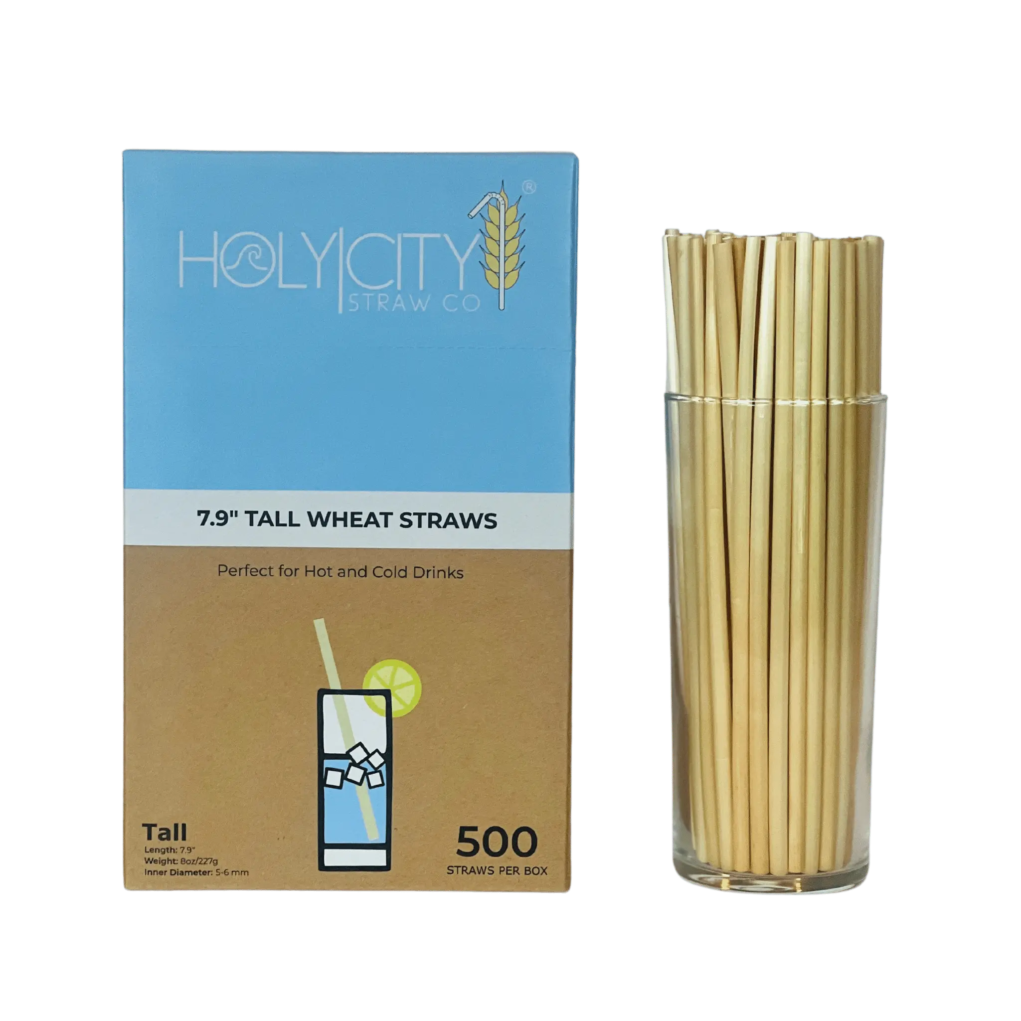 Sustainable 7.9" Tall Wheat Straws