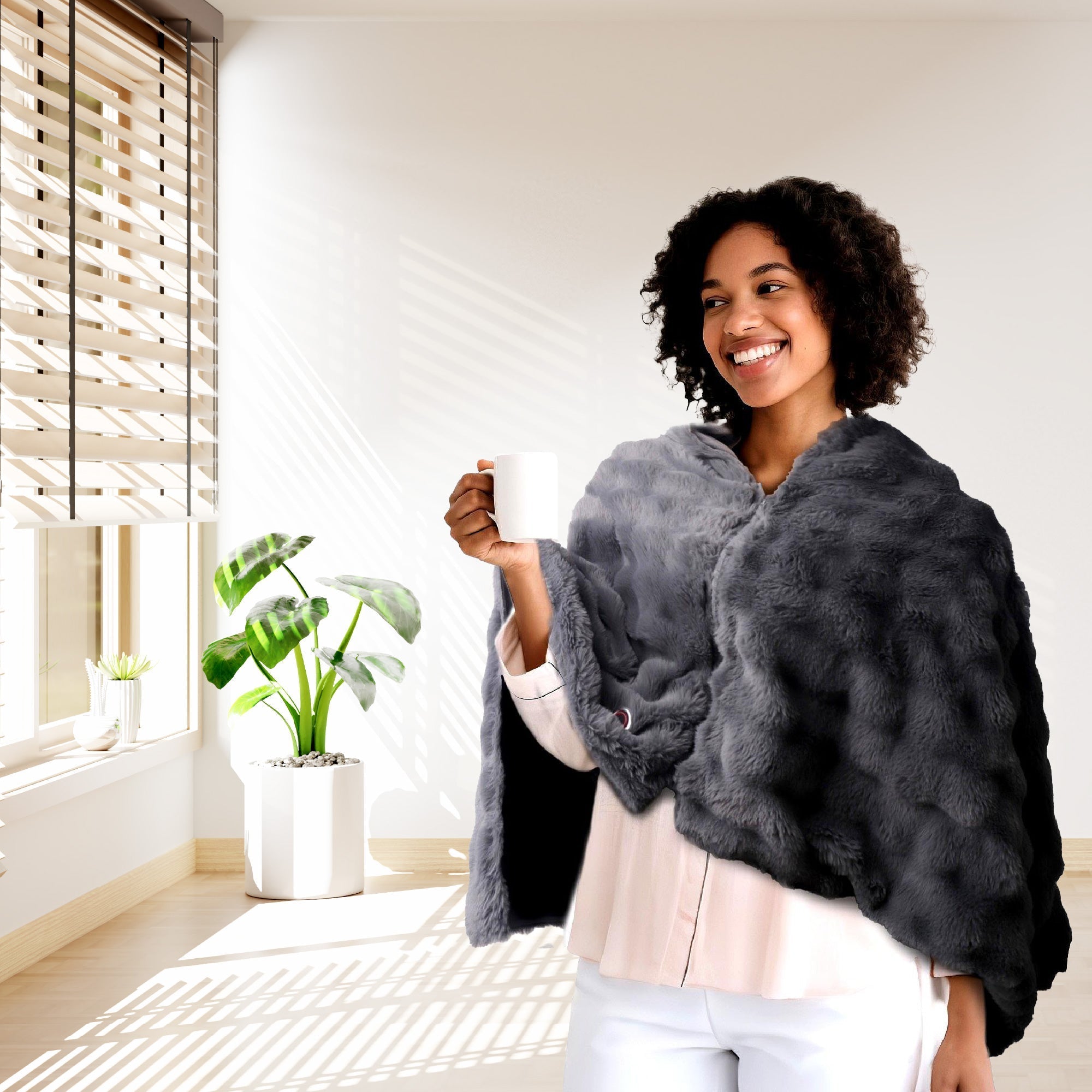 Pursonic Electric Plush Heated Poncho Shawl - Second Cycle Supply Co.