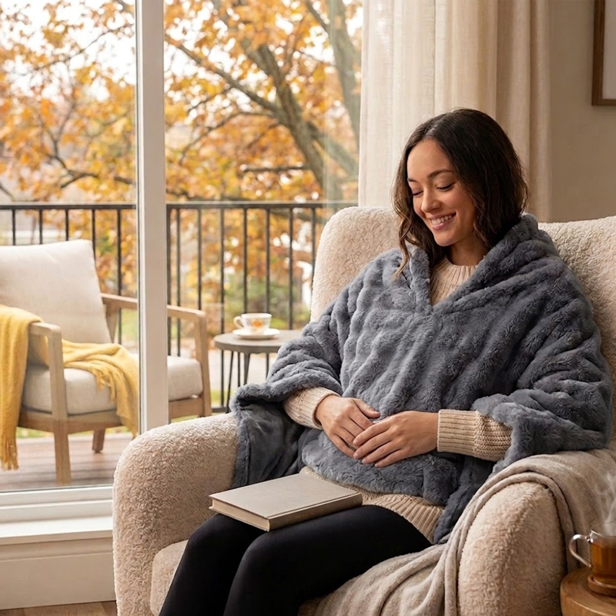 Pursonic Electric Plush Heated Poncho Shawl - Second Cycle Supply Co.