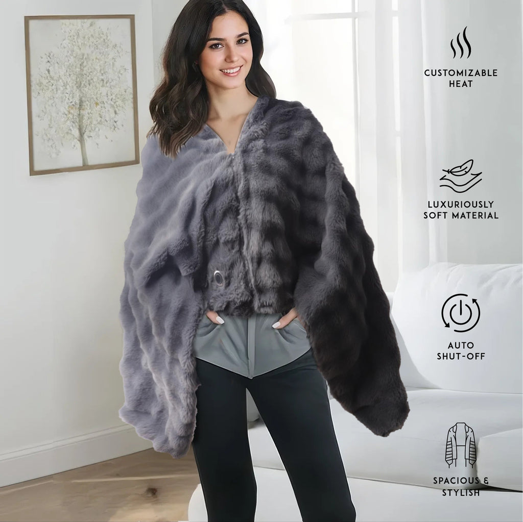 Pursonic Electric Plush Heated Poncho Shawl - Second Cycle Supply Co.