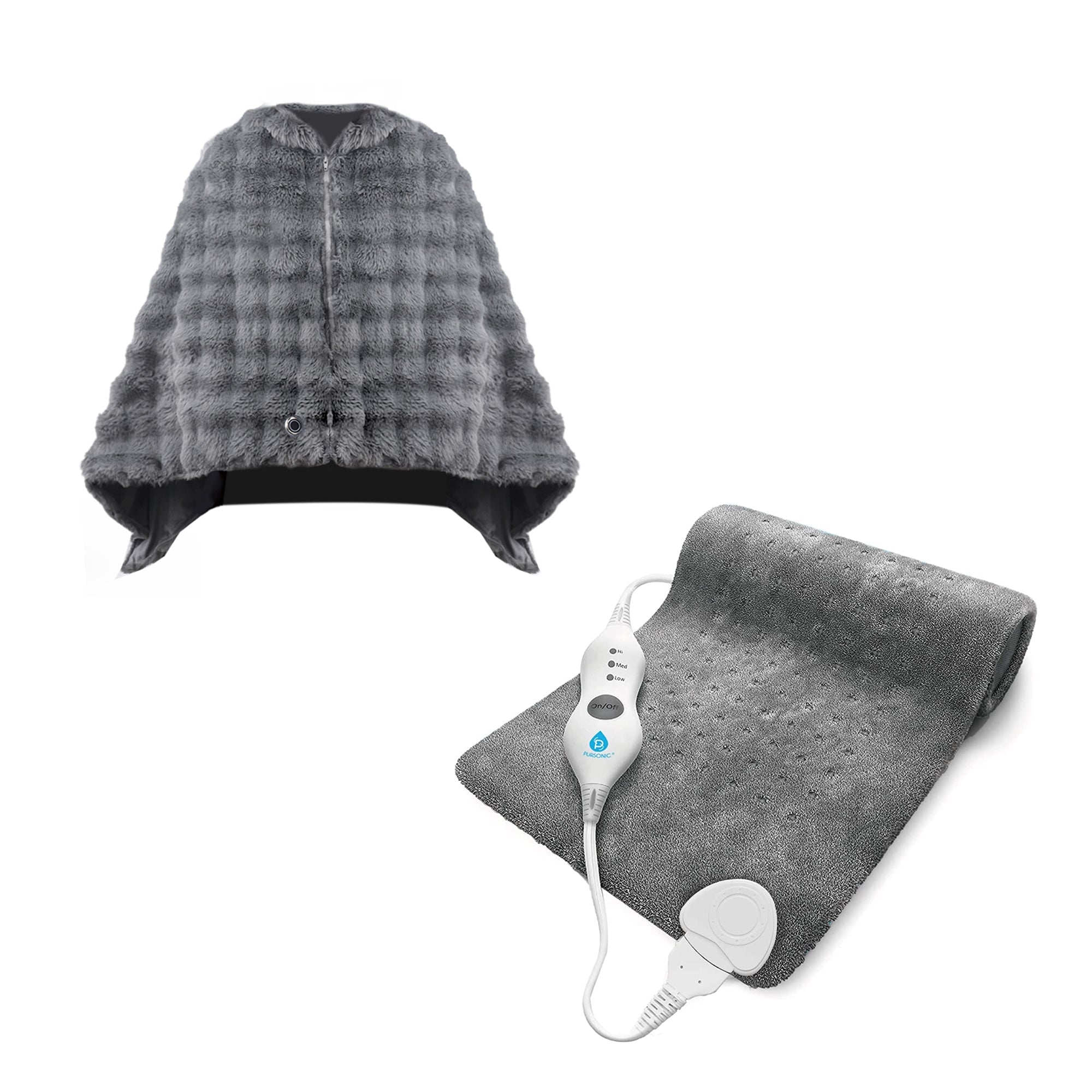 Pursonic Heated Poncho Shawl & XL Full Body Heating Pad - Second Cycle Supply Co.