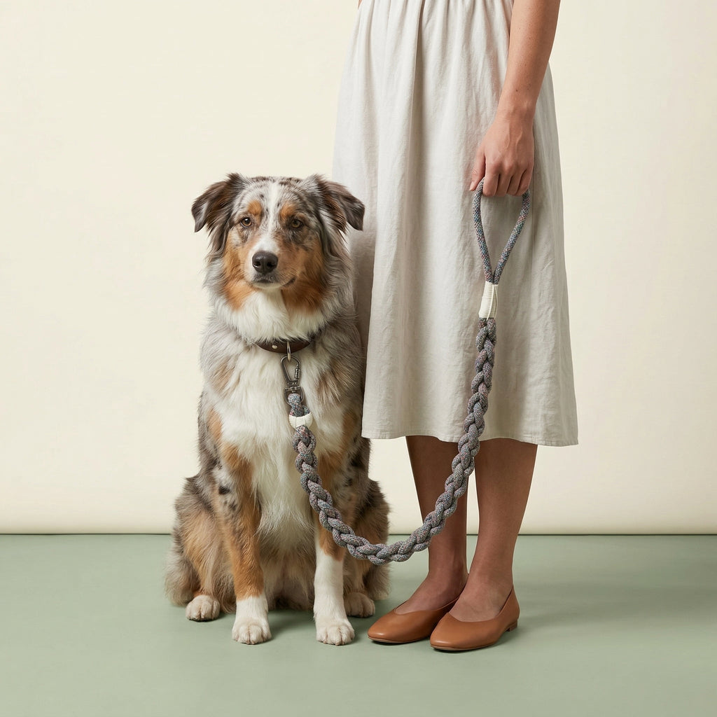 Handcrafted Rainbow Rover Dog Leash | Sustainable
