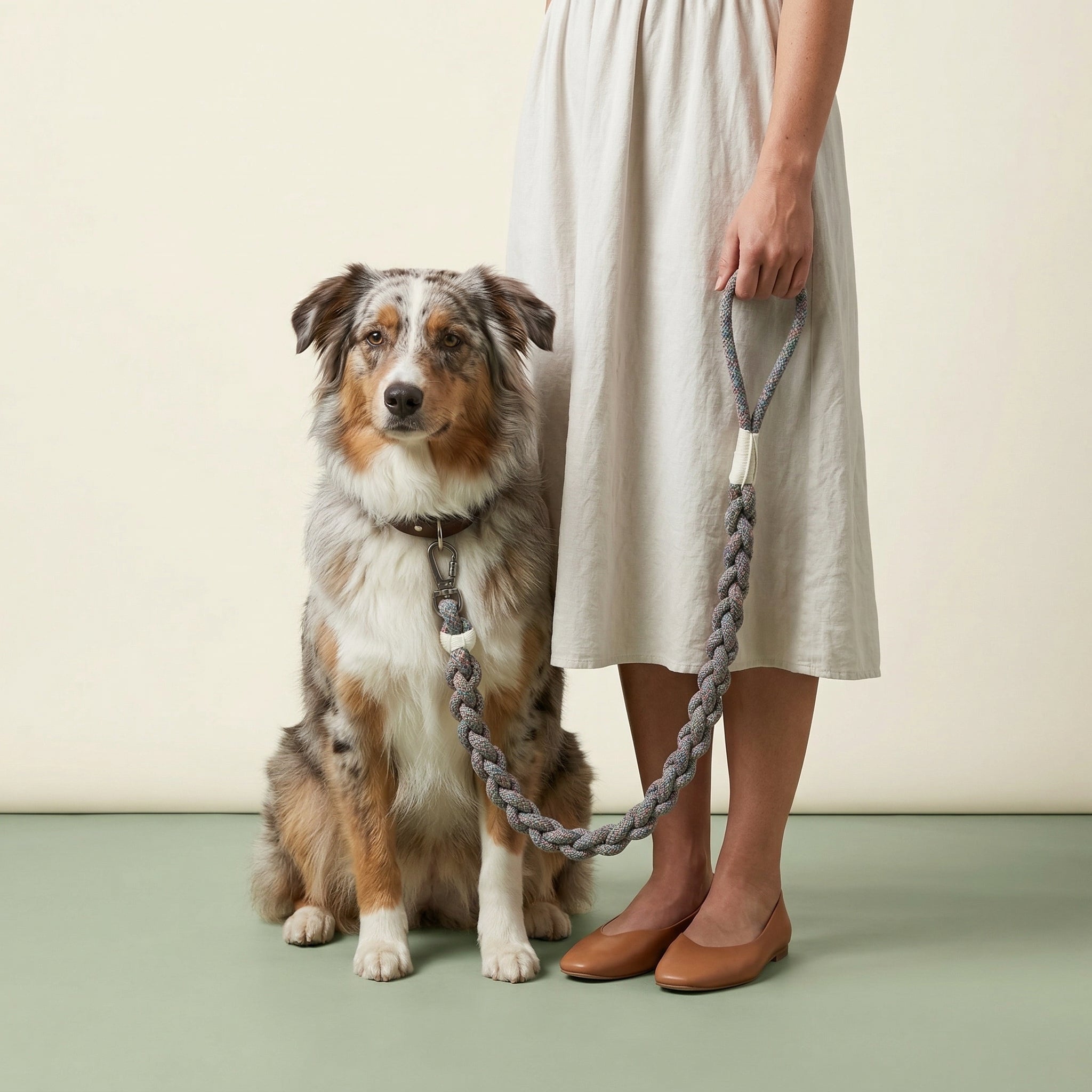 Handcrafted Rainbow Rover Dog Leash | Sustainable